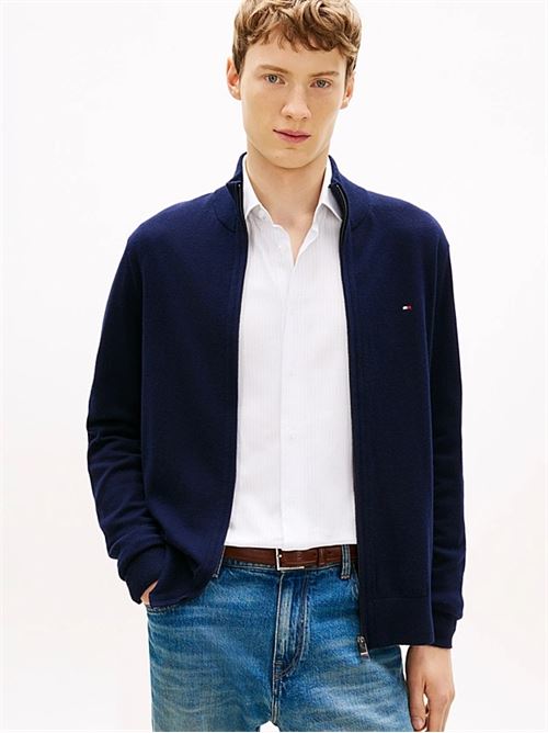 pima org ctn cashmere zip thru TOMMY HILFIGER | MW0MW28050DW5